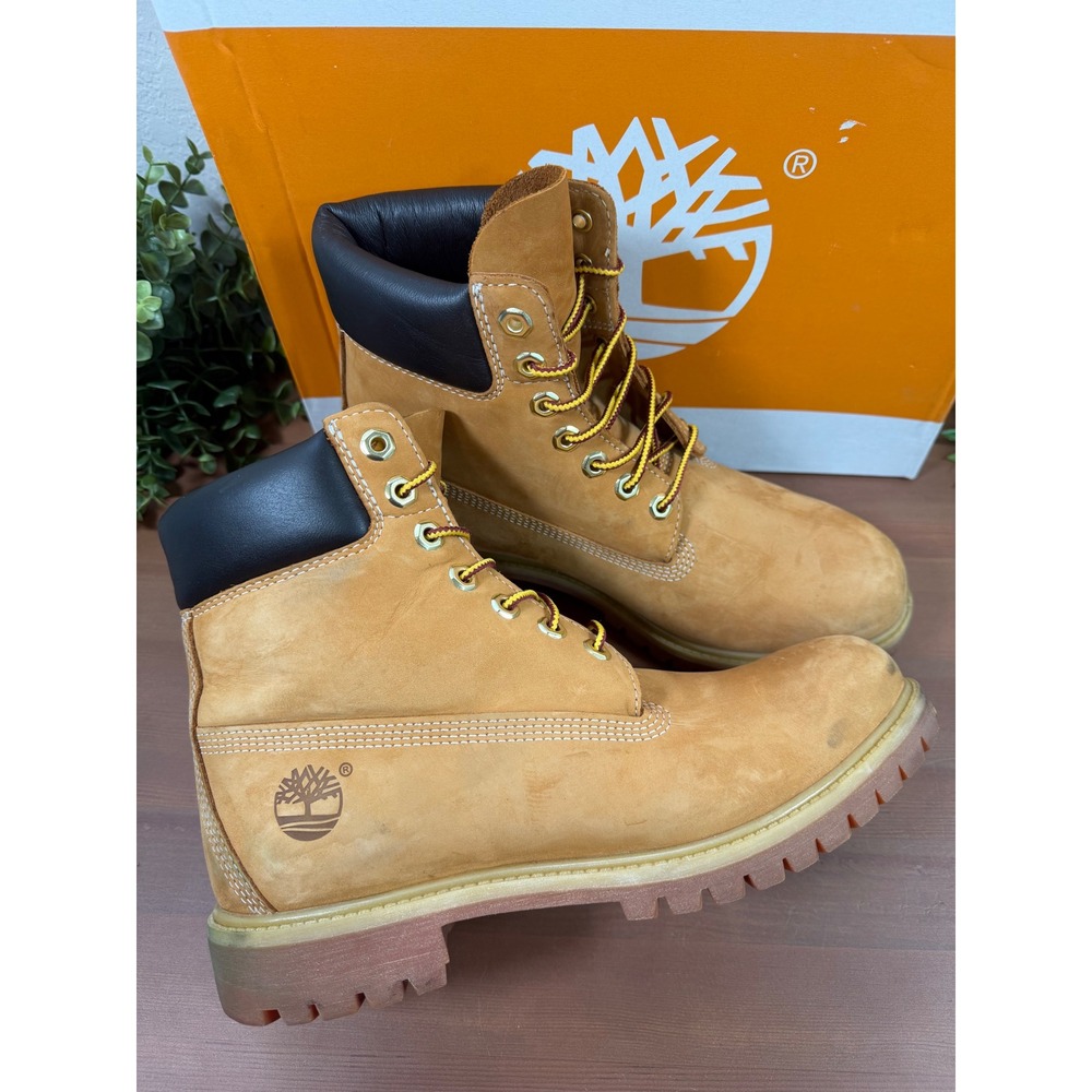 Timberland Mens 6 Inch Premium Wheat Nubuck Waterproof Boots Size 8.5